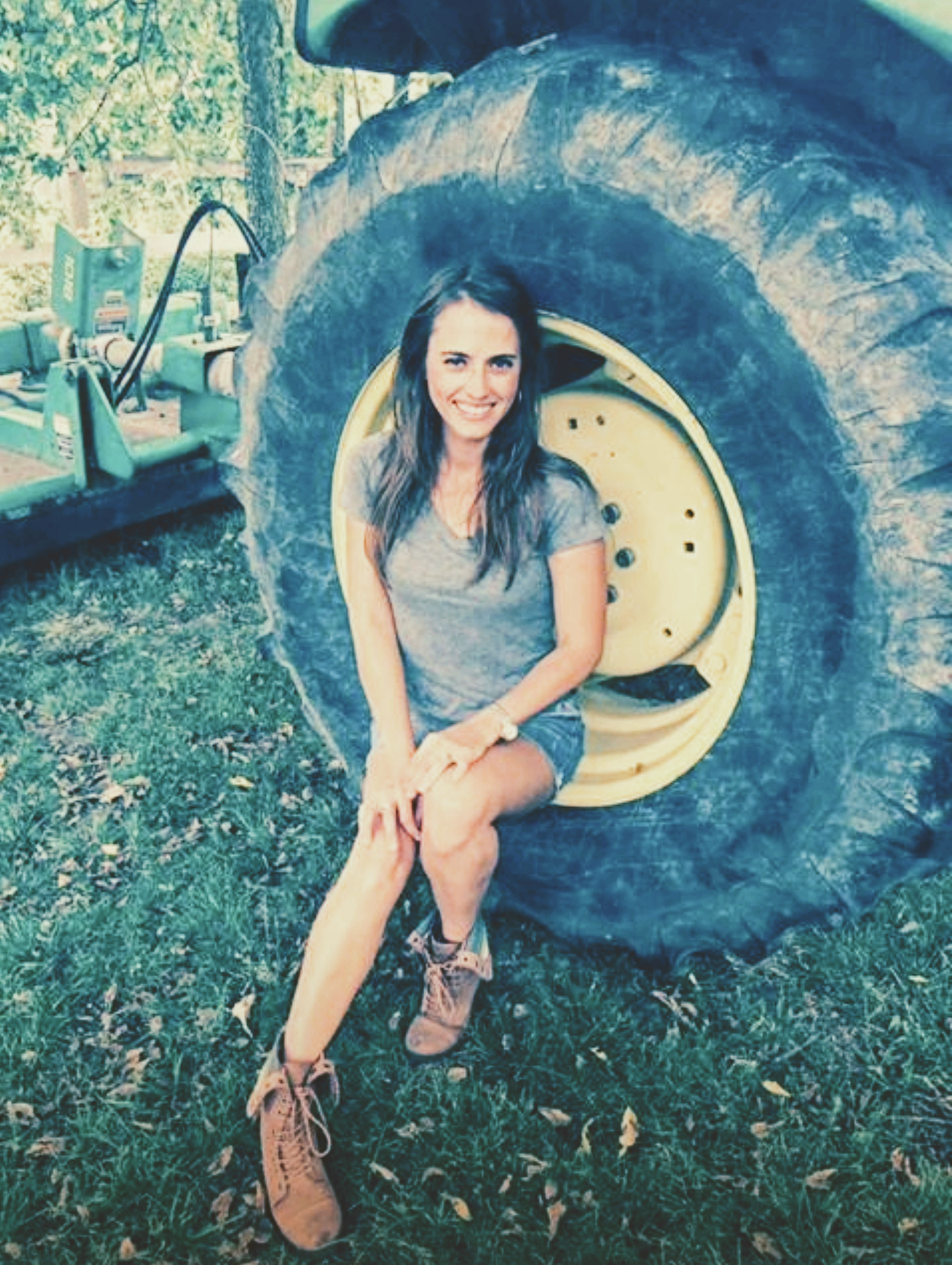 Tabitha in a tire
